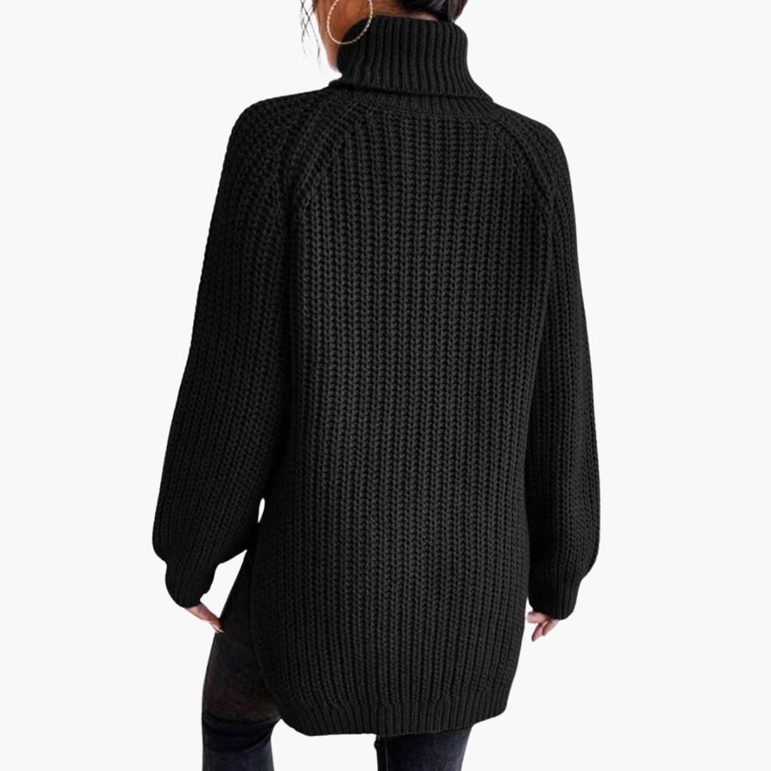 Jessamine | Women's Oversized Long Sleeve Turtleneck Chunky Knit Pullover Sweater