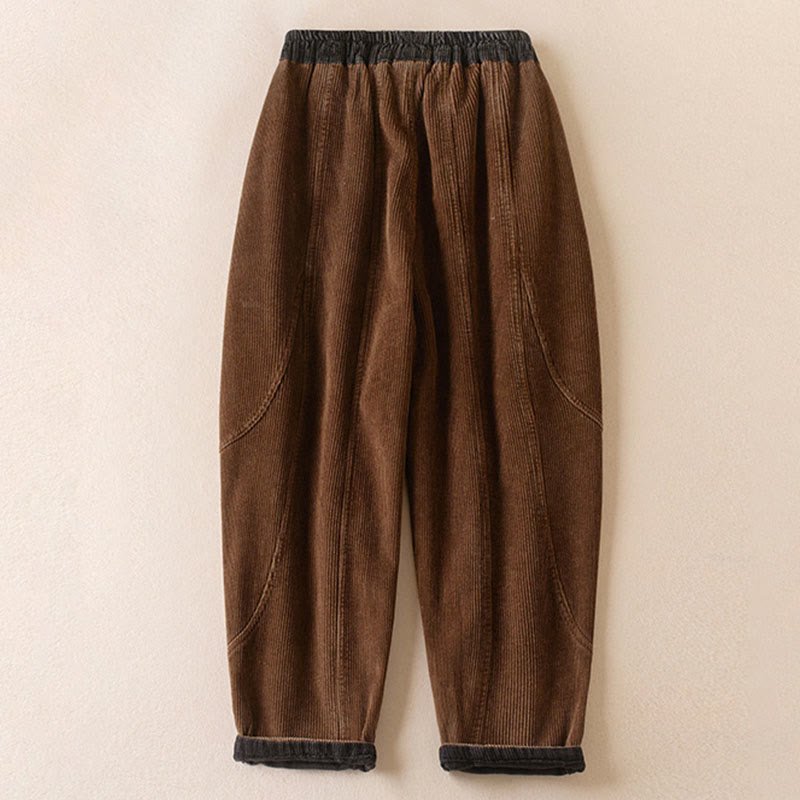 Camelia | Women's Corduroy Drawstring Elastic Waist Relaxed Harem Pants