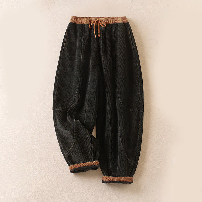 Camelia | Women's Corduroy Drawstring Elastic Waist Relaxed Harem Pants