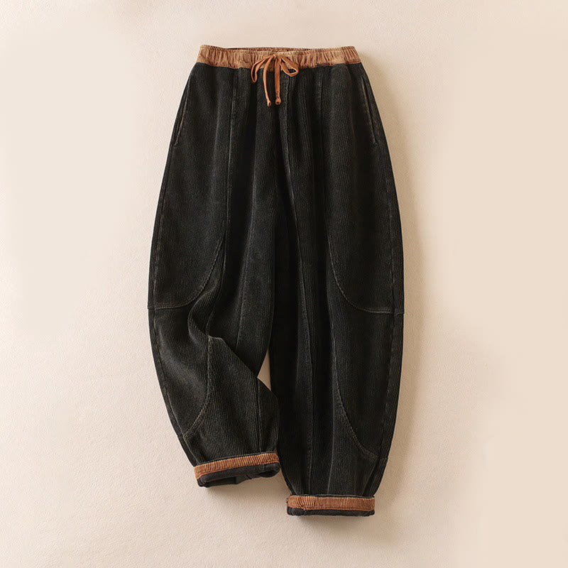 Camelia | Women's Corduroy Drawstring Elastic Waist Relaxed Harem Pants