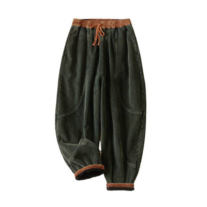 Camelia | Women's Corduroy Drawstring Elastic Waist Relaxed Harem Pants