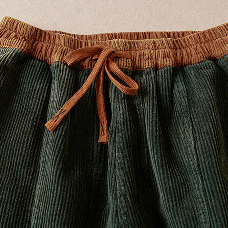 Camelia | Women's Corduroy Drawstring Elastic Waist Relaxed Harem Pants