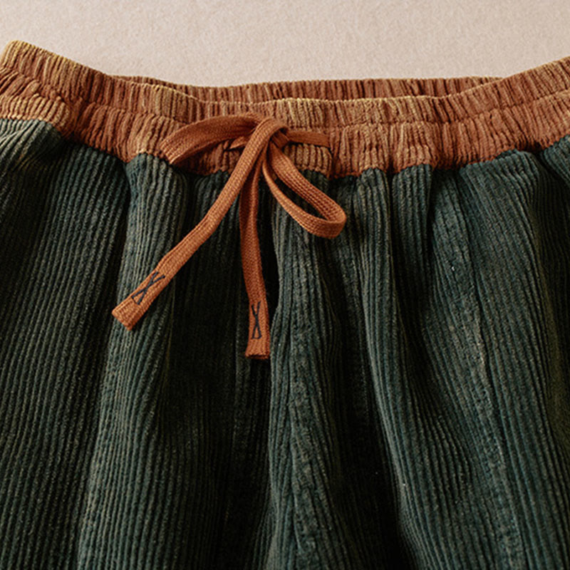 Camelia | Women's Corduroy Drawstring Elastic Waist Relaxed Harem Pants