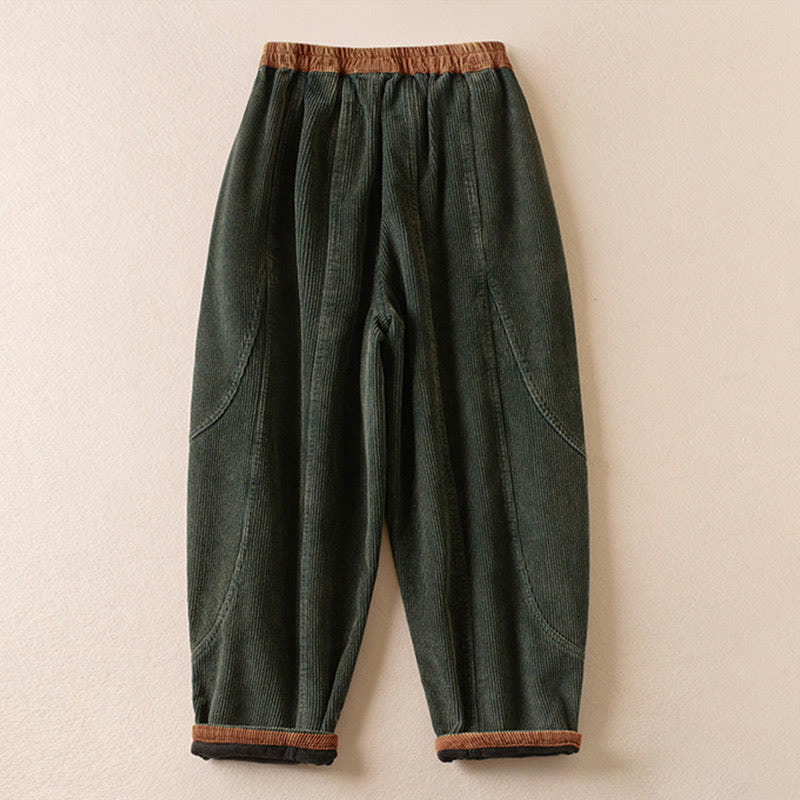 Camelia | Women's Corduroy Drawstring Elastic Waist Relaxed Harem Pants