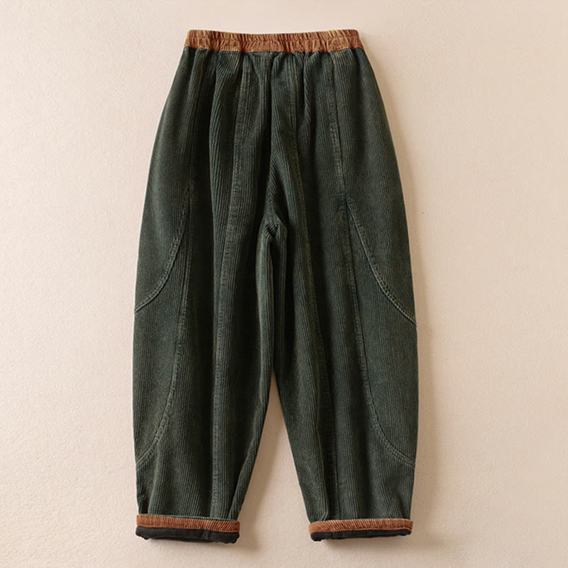 Camelia | Women's Corduroy Drawstring Elastic Waist Relaxed Harem Pants
