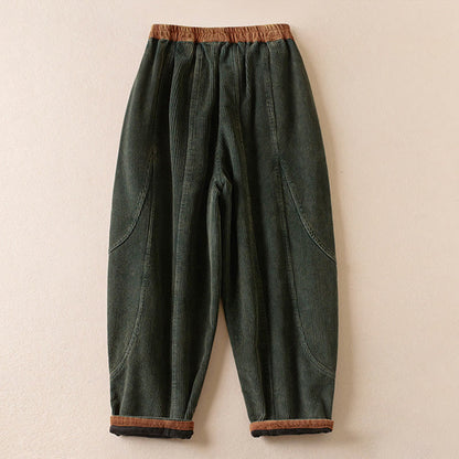 Camelia | Women's Corduroy Drawstring Elastic Waist Relaxed Harem Pants