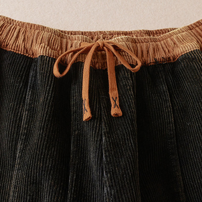 Camelia | Women's Corduroy Drawstring Elastic Waist Relaxed Harem Pants