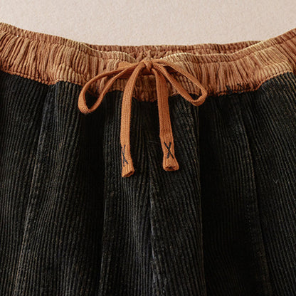 Camelia | Women's Corduroy Drawstring Elastic Waist Relaxed Harem Pants