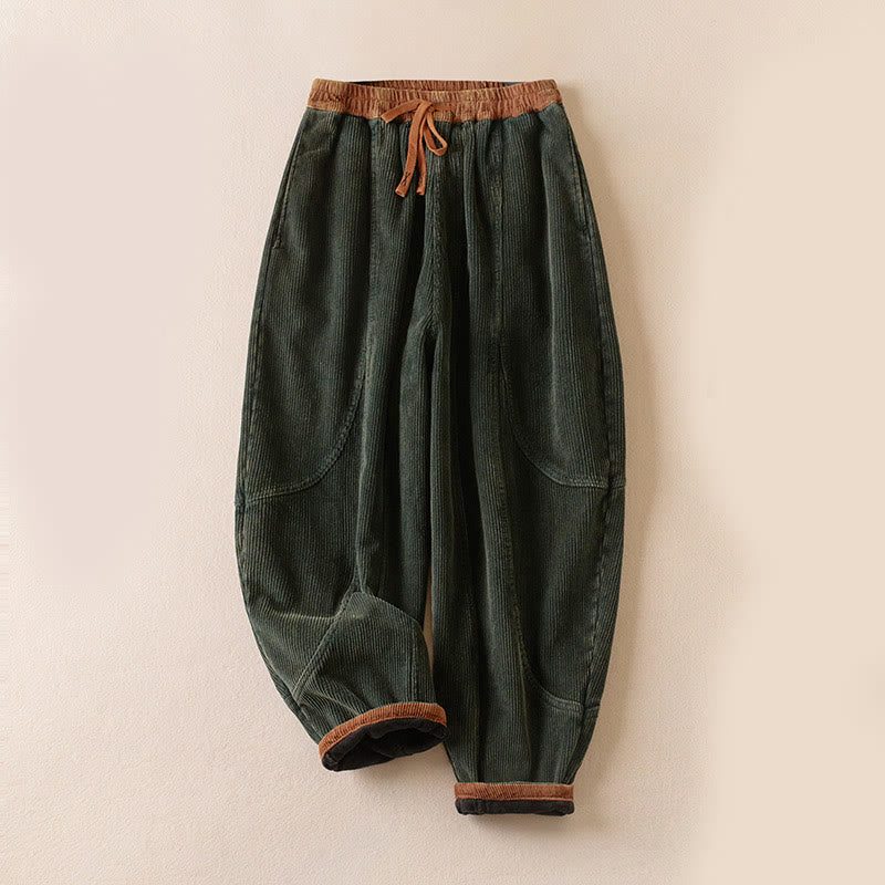 Camelia | Women's Corduroy Drawstring Elastic Waist Relaxed Harem Pants