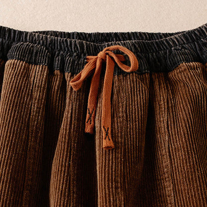 Camelia | Women's Corduroy Drawstring Elastic Waist Relaxed Harem Pants