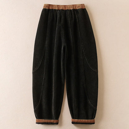 Camelia | Women's Corduroy Drawstring Elastic Waist Relaxed Harem Pants