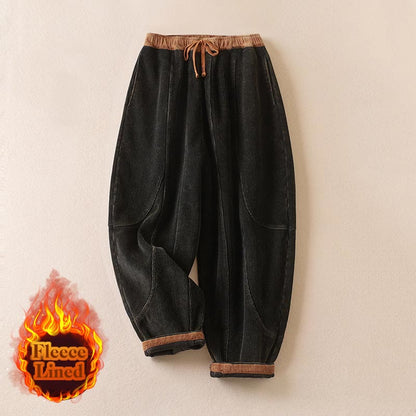 Camelia | Women's Corduroy Drawstring Elastic Waist Relaxed Harem Pants