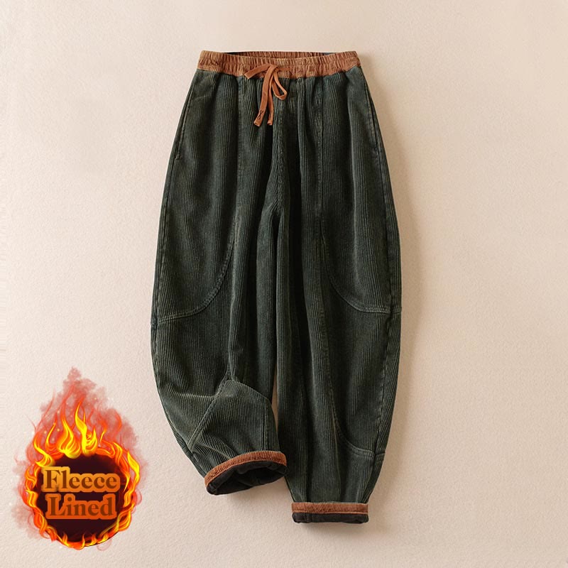 Camelia | Women's Corduroy Drawstring Elastic Waist Relaxed Harem Pants