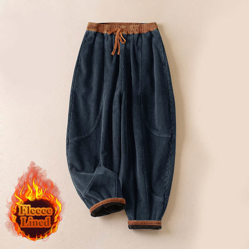 Camelia | Women's Corduroy Drawstring Elastic Waist Relaxed Harem Pants