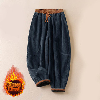 Camelia | Women's Corduroy Drawstring Elastic Waist Relaxed Harem Pants