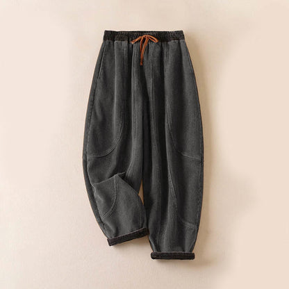Camelia | Women's Corduroy Drawstring Elastic Waist Relaxed Harem Pants