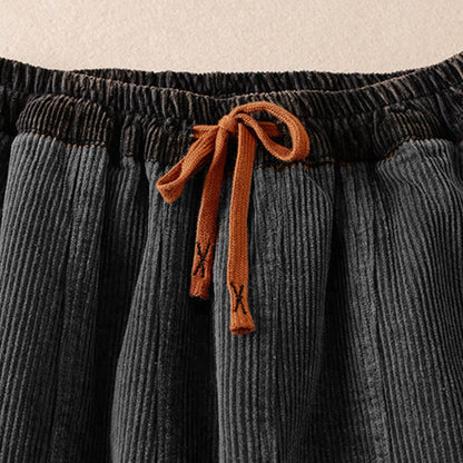 Camelia | Women's Corduroy Drawstring Elastic Waist Relaxed Harem Pants