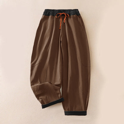 Camelia | Women's Corduroy Drawstring Elastic Waist Relaxed Harem Pants