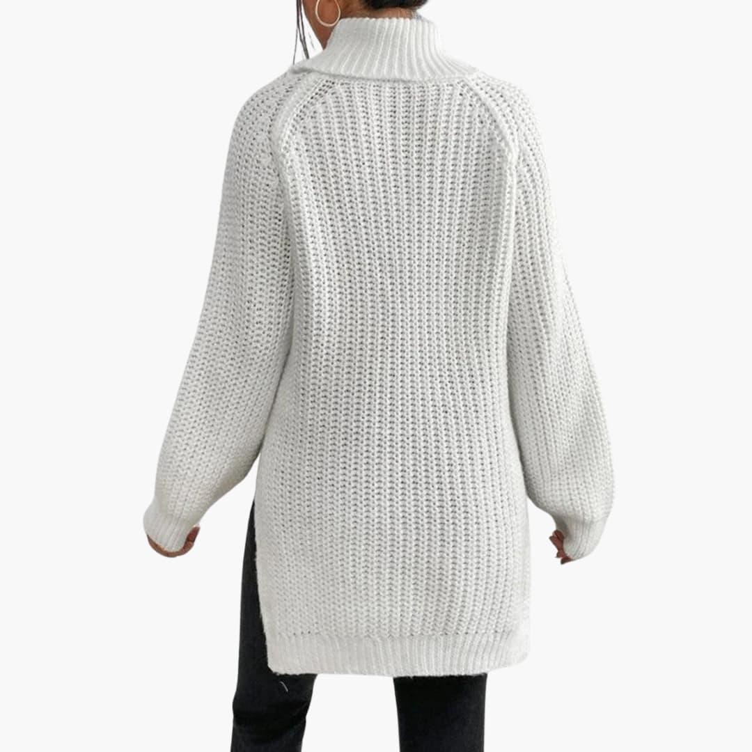 Jessamine | Women's Oversized Long Sleeve Turtleneck Chunky Knit Pullover Sweater