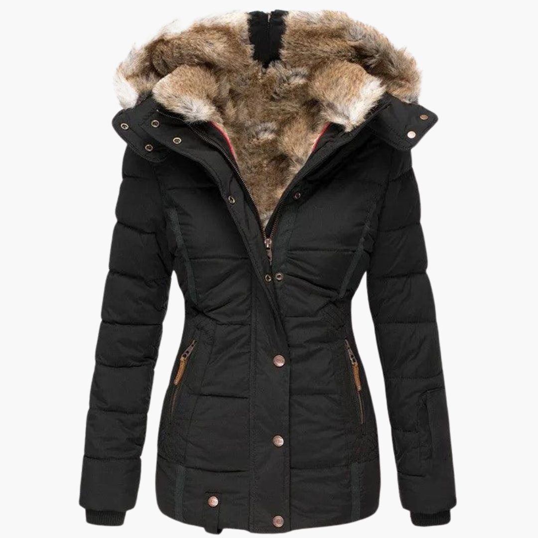 Elara | Women's Slim Fit Quilted Hooded Winter Parka Jacket