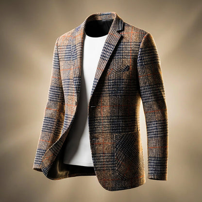 Charles | Men's Houndstooth Notch Lapel Two-Button Blazer
