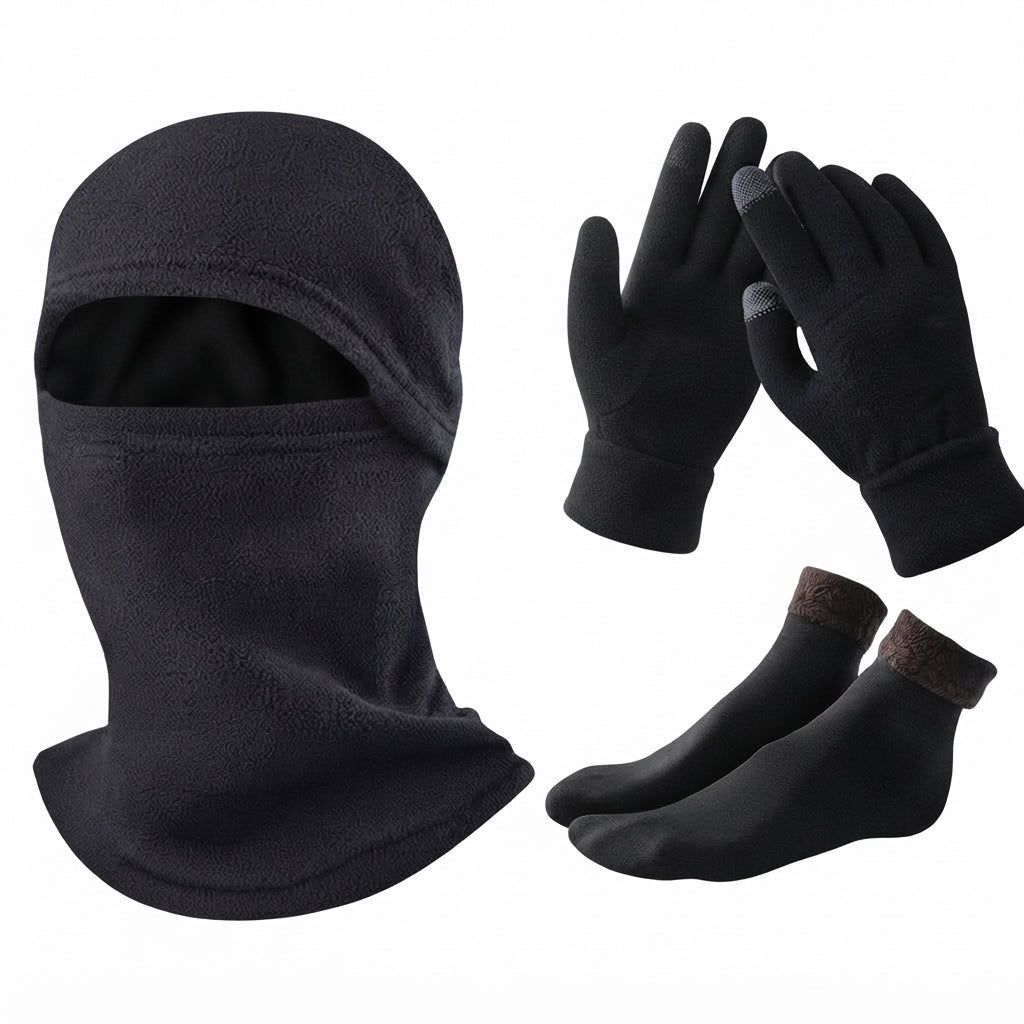 Bridget | Women's Fleece Balaclava Touchscreen Winter Gloves and Socks Set