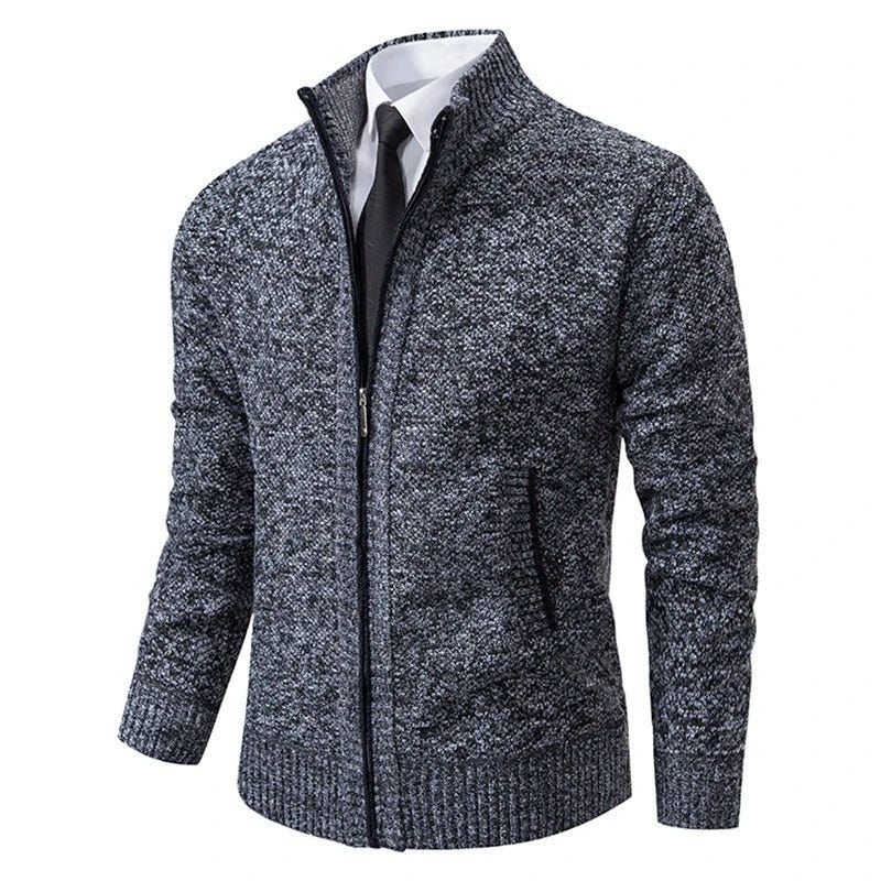 Anders | Men's Full-Zip Mock Neck Textured Knit Cardigan Sweater