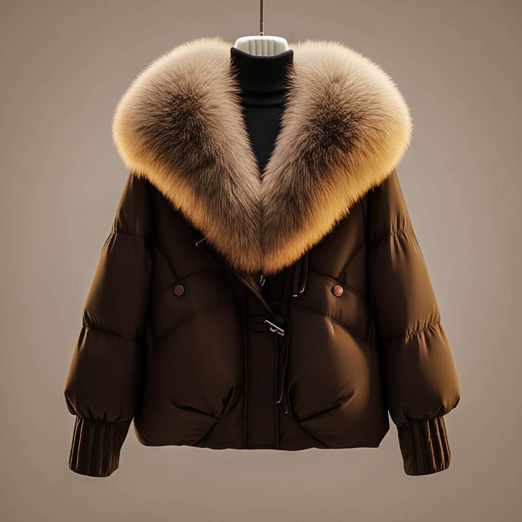 Daisy | Women's Oversized Faux Fur Collar Puffer Jacket