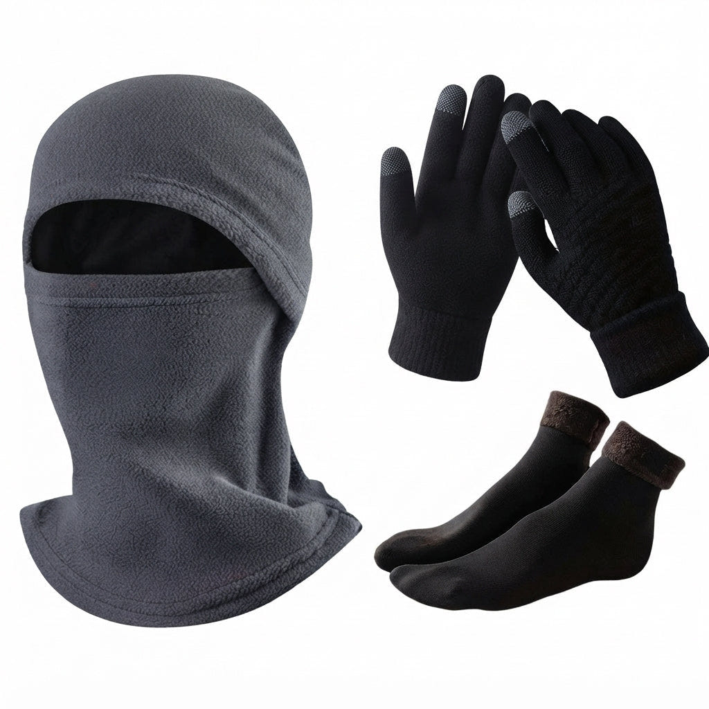 Bridget | Women's Fleece Balaclava Touchscreen Winter Gloves and Socks Set