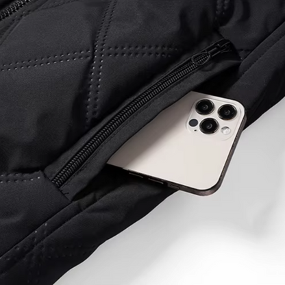 Boreas | Men's Diamond Quilted Fleece-Lined Stand Collar Winter Jacket
