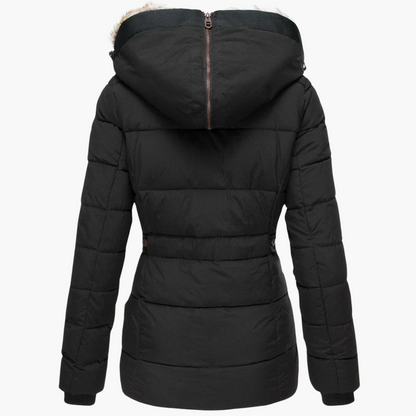 Elara | Women's Slim Fit Quilted Hooded Winter Parka Jacket