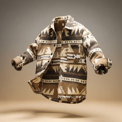 Marcus | Men's Geometric Wool Blend Casual Winter Shirt Jacket