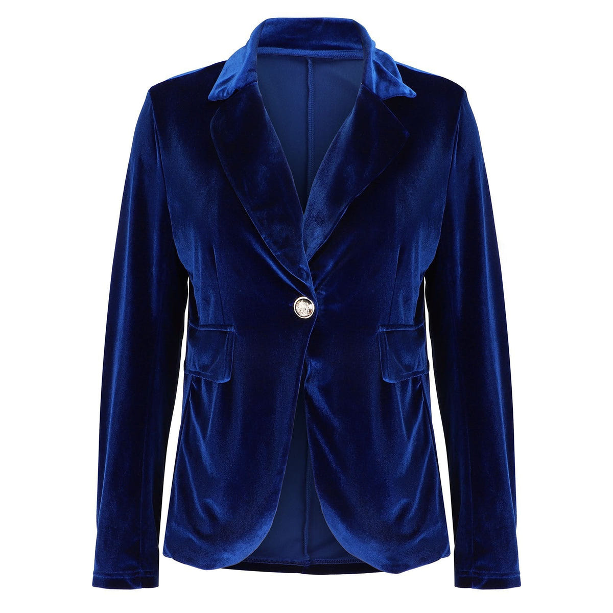 Beatrice | Women's Velvet Fitted Notched Lapel Single-Button Blazer