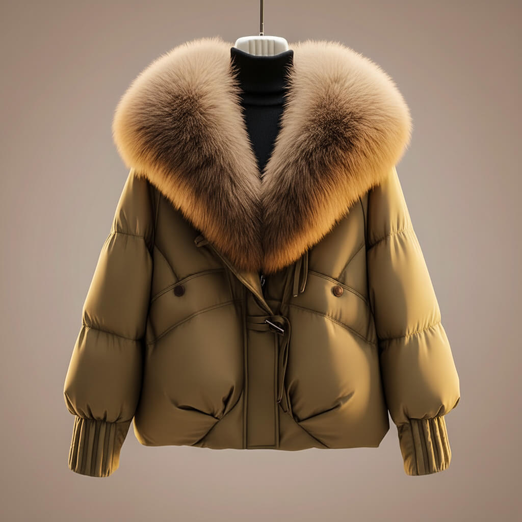 Daisy | Women's Oversized Faux Fur Collar Puffer Jacket
