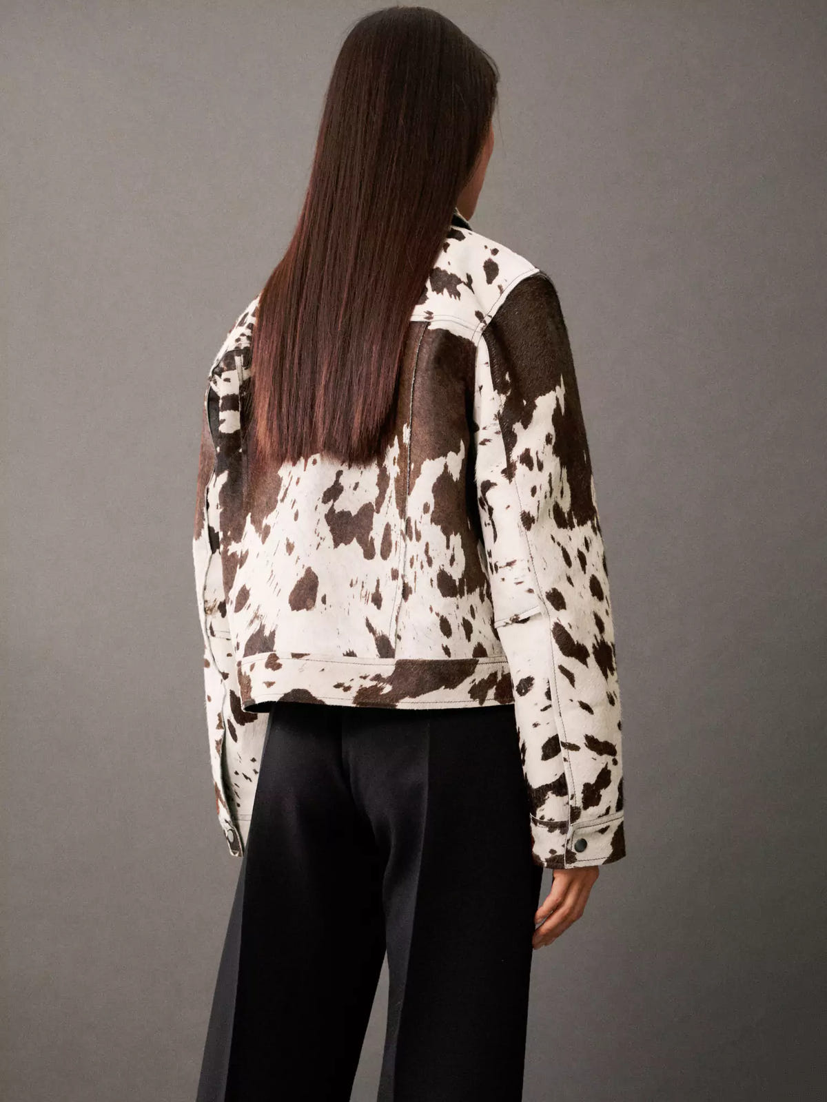 Lena | Women's Western Animal Print Cropped Trucker Jacket