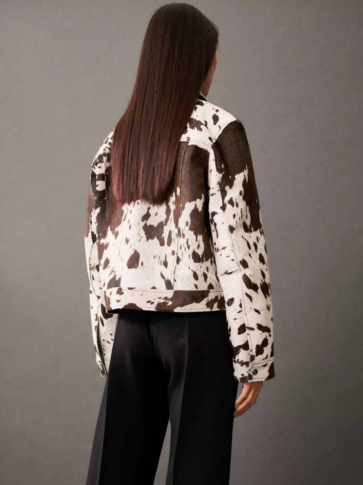 Lena | Women's Western Animal Print Cropped Trucker Jacket