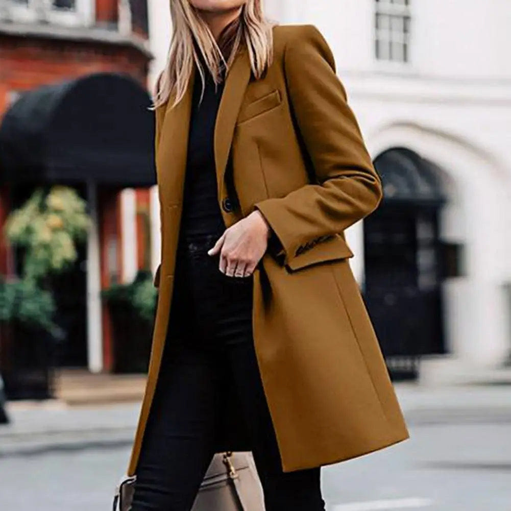 Rosie | Women's Tailored Notch Lapel Mid-Length Coat