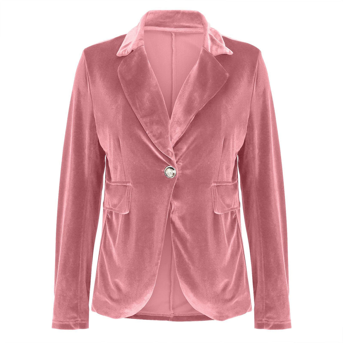 Beatrice | Women's Velvet Fitted Notched Lapel Single-Button Blazer