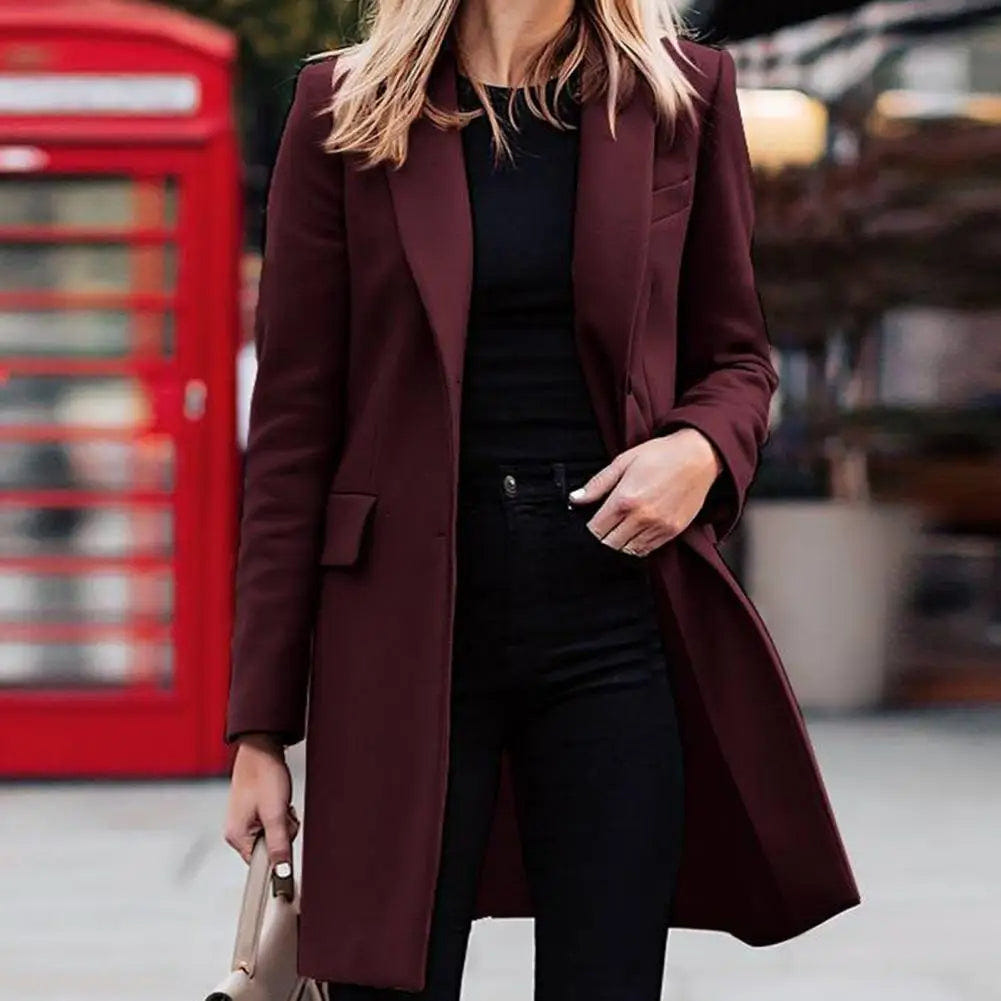 Rosie | Women's Tailored Notch Lapel Mid-Length Coat