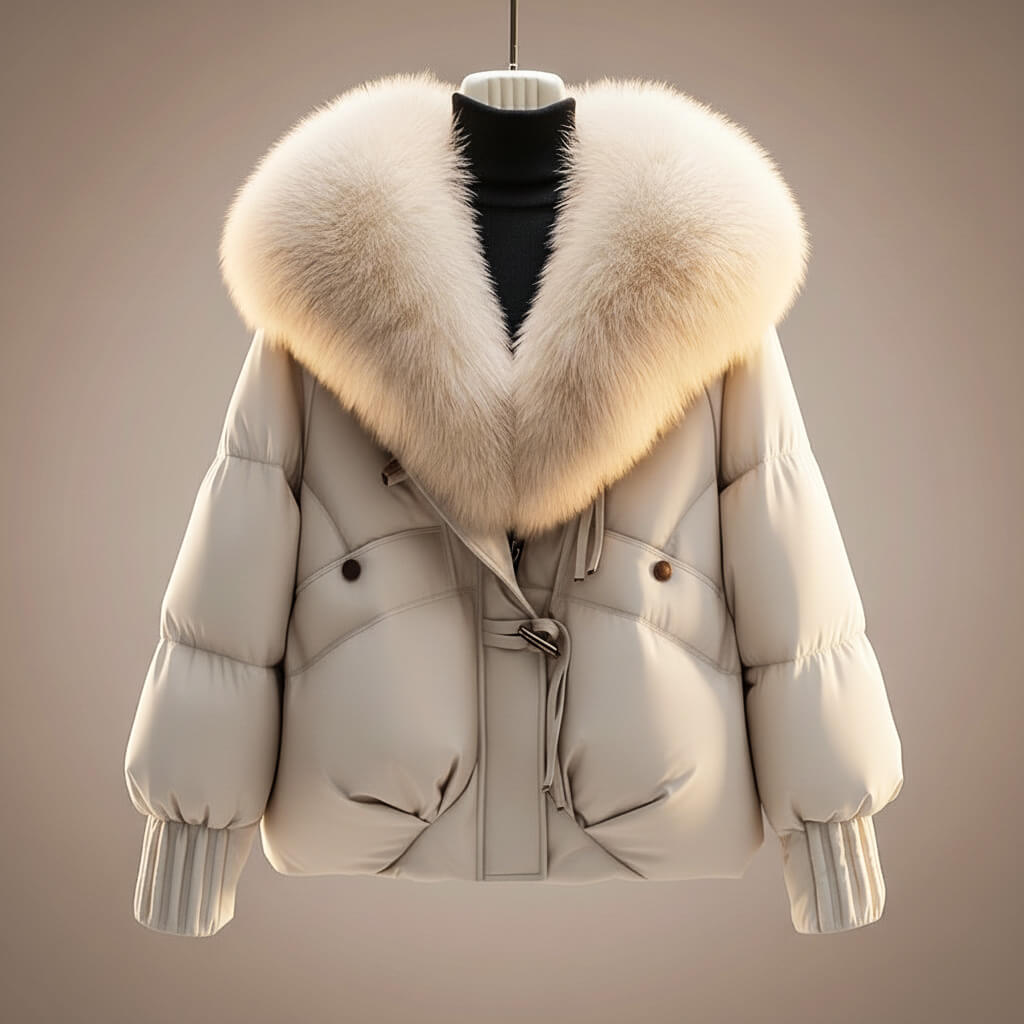Daisy | Women's Oversized Faux Fur Collar Puffer Jacket