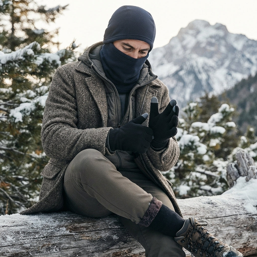 Bridget | Women's Fleece Balaclava Touchscreen Winter Gloves and Socks Set