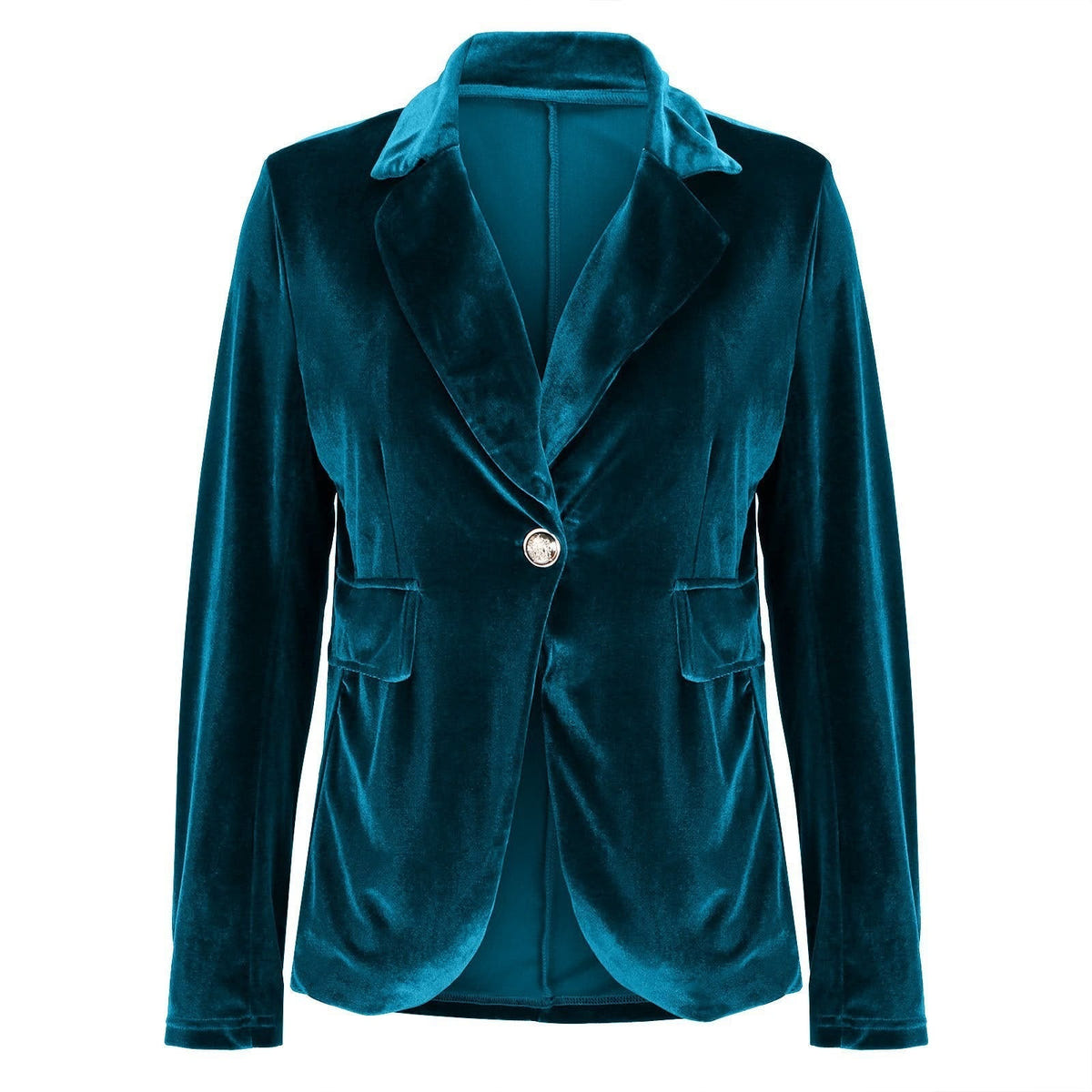 Beatrice | Women's Velvet Fitted Notched Lapel Single-Button Blazer