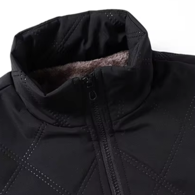 Boreas | Men's Diamond Quilted Fleece-Lined Stand Collar Winter Jacket