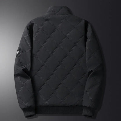 Boreas | Men's Diamond Quilted Fleece-Lined Stand Collar Winter Jacket