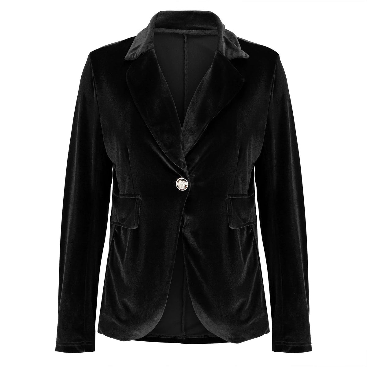 Beatrice | Women's Velvet Fitted Notched Lapel Single-Button Blazer