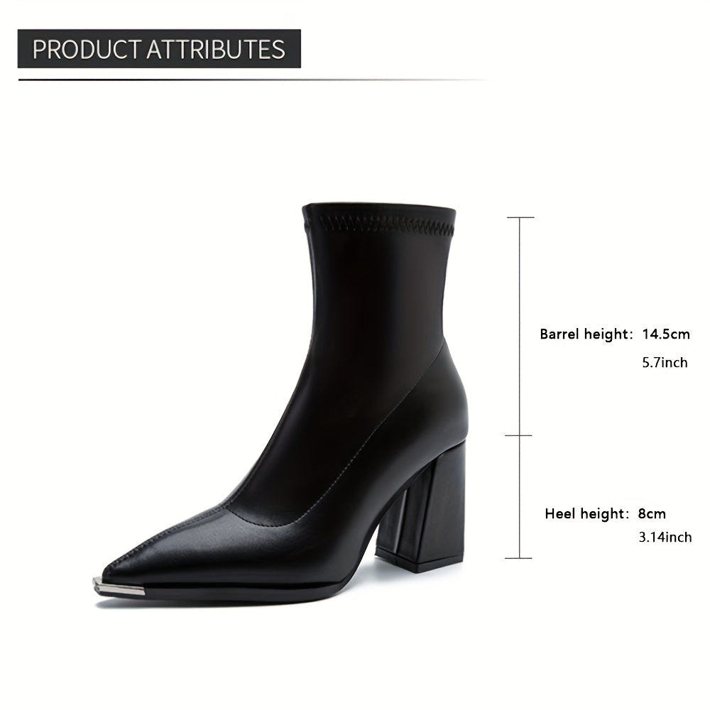 Josephine | Women's Pointed-Toe Block Heel Side-Zip Ankle Boot