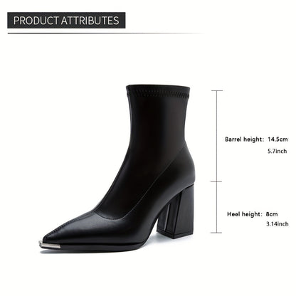Josephine | Women's Pointed-Toe Block Heel Side-Zip Ankle Boot