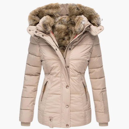 Elara | Women's Slim Fit Quilted Hooded Winter Parka Jacket