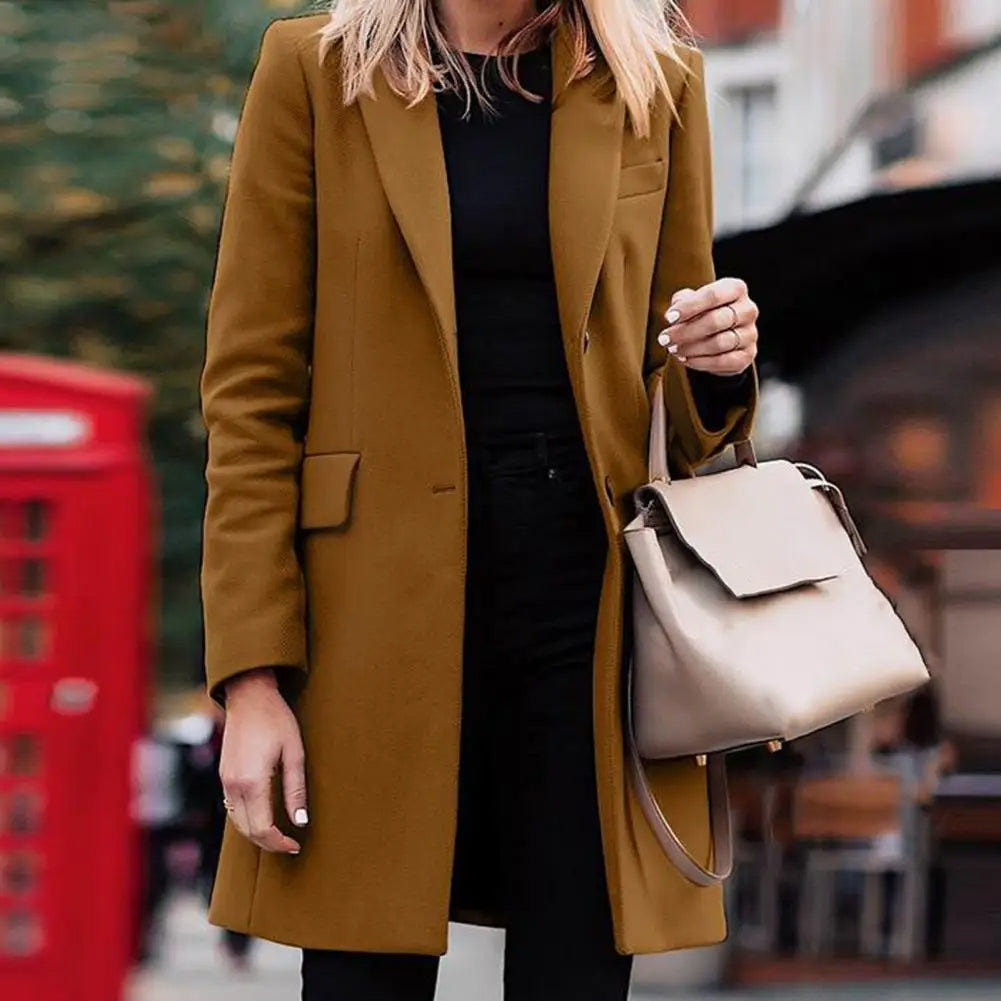 Rosie | Women's Tailored Notch Lapel Mid-Length Coat