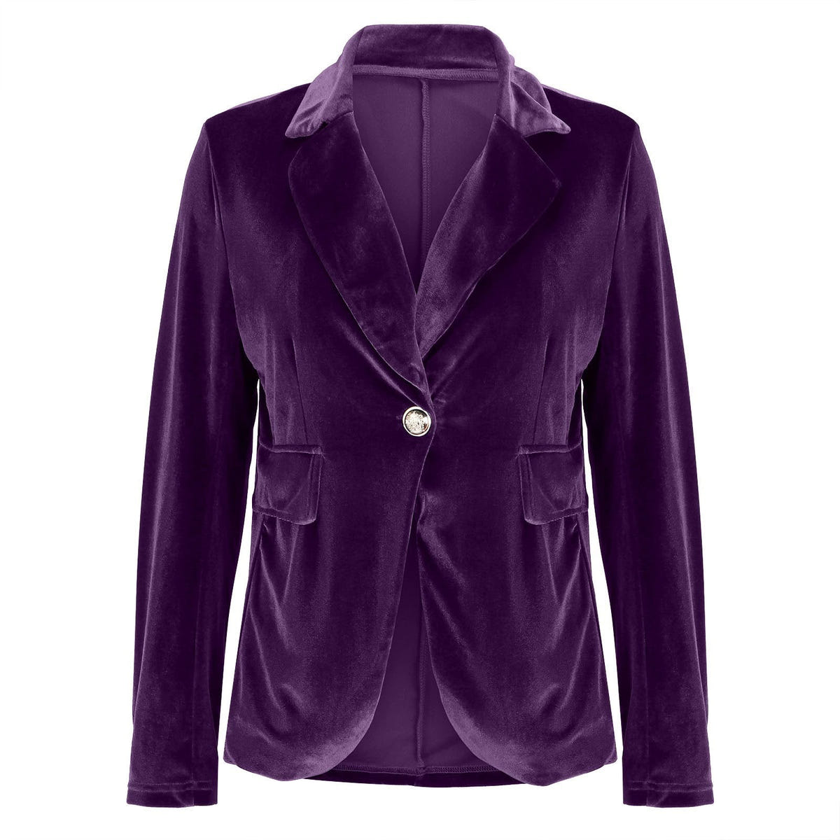 Beatrice | Women's Velvet Fitted Notched Lapel Single-Button Blazer